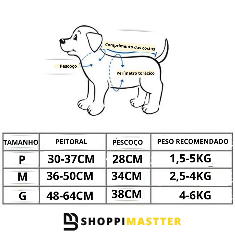 Coleira para Gato e Cachorro Peitoral + Guia