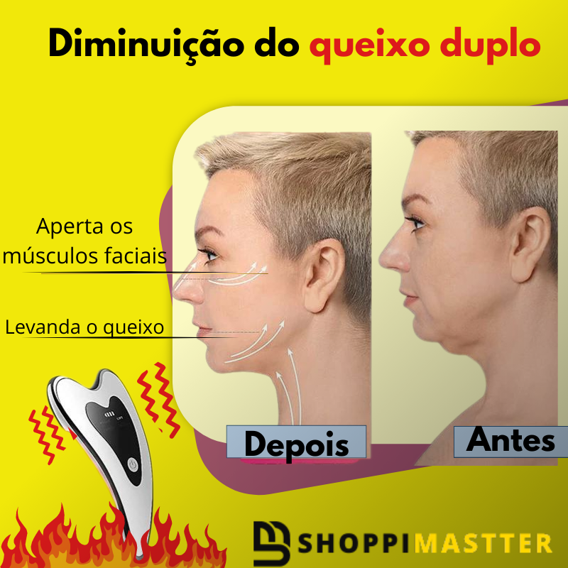 Massageador Facial Elétrico Windaily 4 em 1 - Anti-Rugas, raspagem facial, lifting facial e Redução de Papada