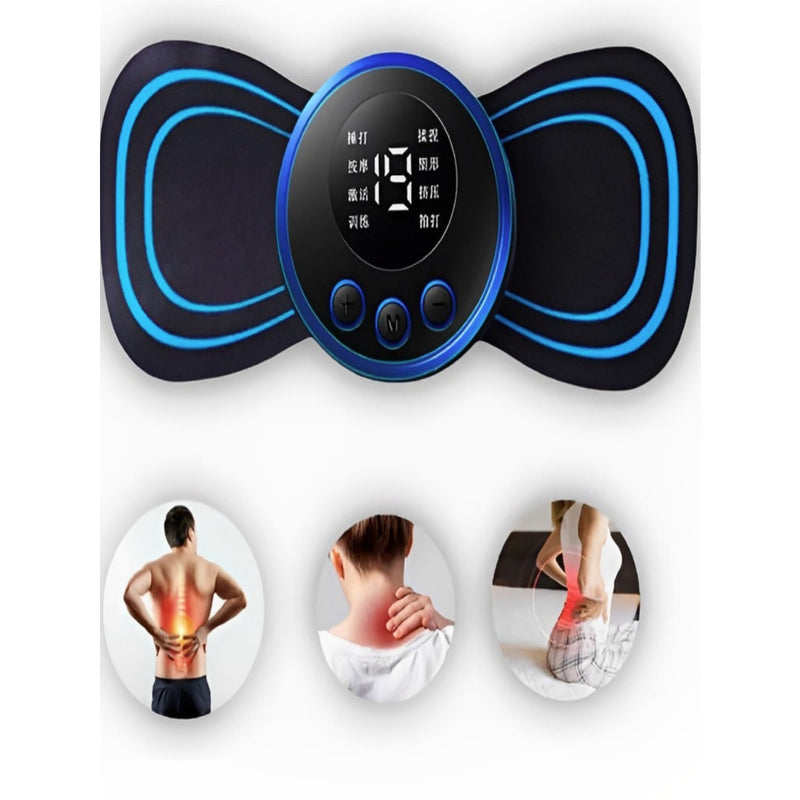 Kit Mini Massageador Elétrico E Tapete Dor Pés E Musculares EMS